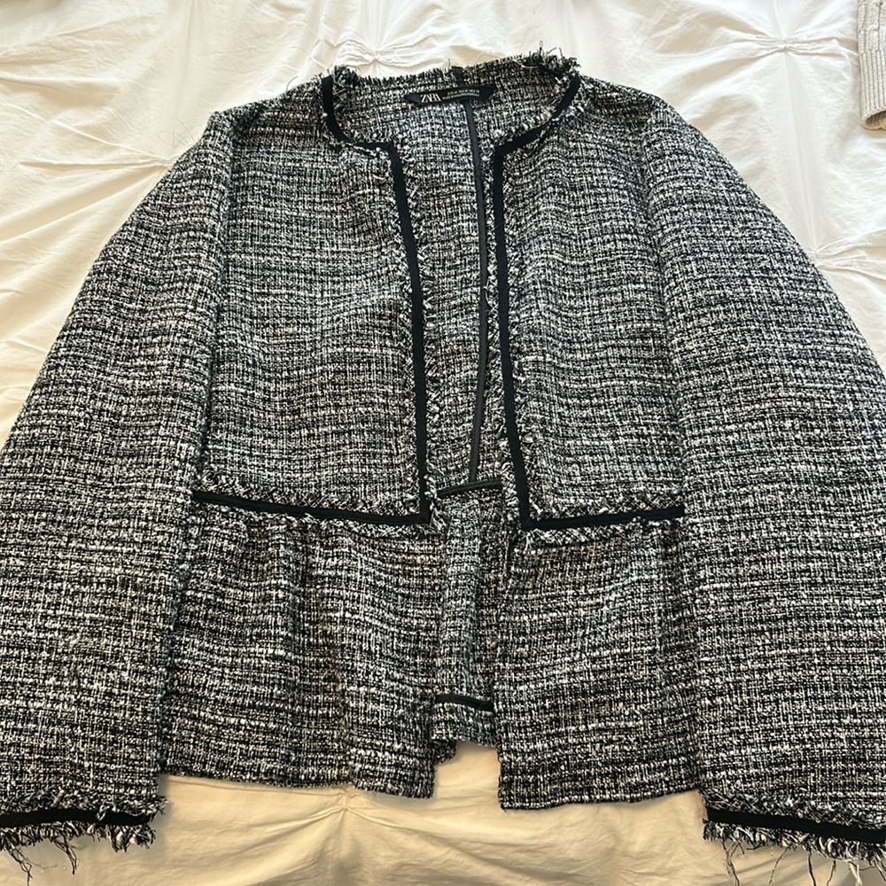 Zara Tweed Casual Blazer